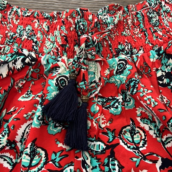 Bela & Nuni girls red floral shorts with fringe bottoms - Picture 6 of 11